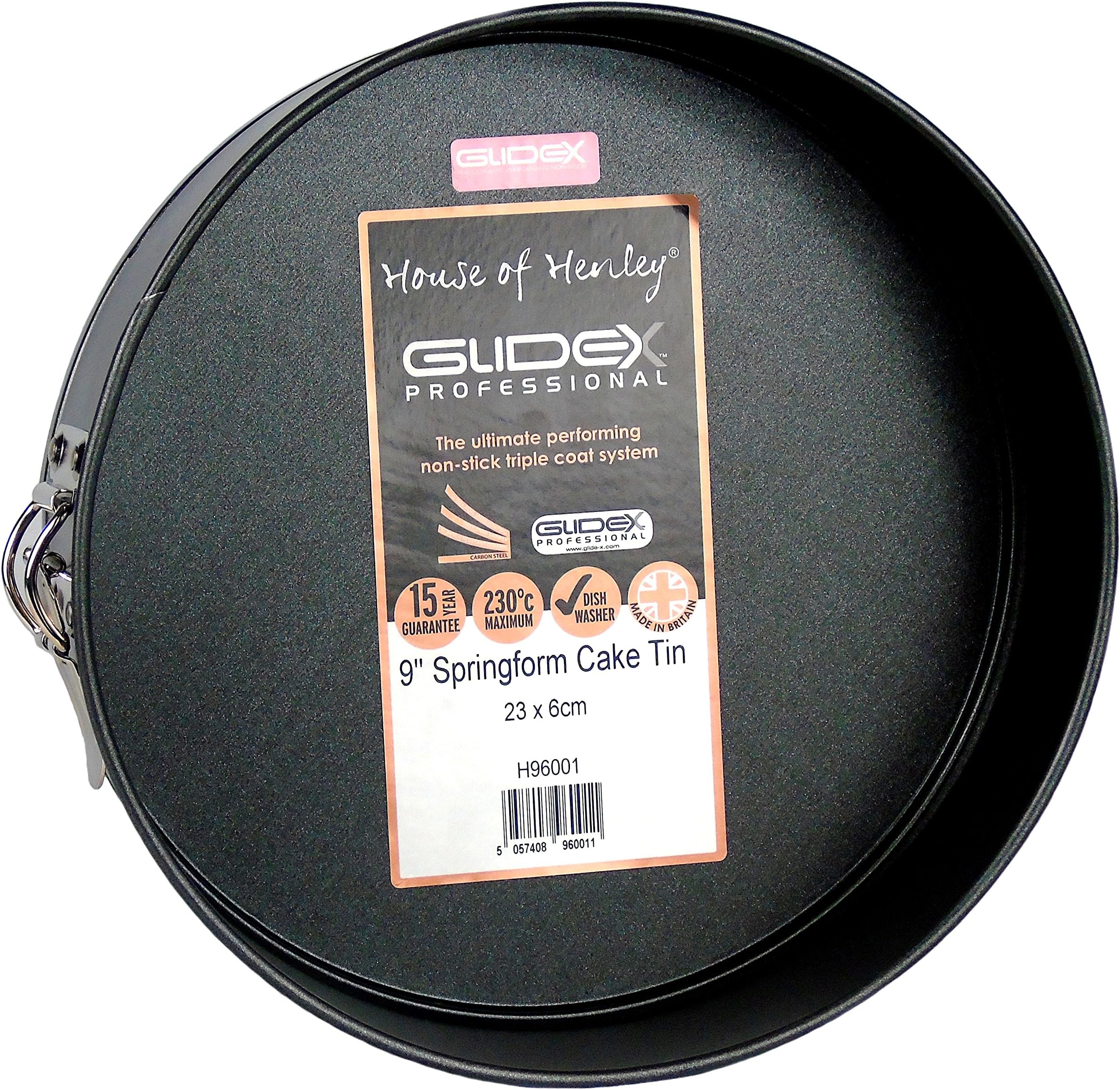 GlideX Professional Non Stick 23cm/9 Inch Loose Base Springform Cake Tin by House of Henley