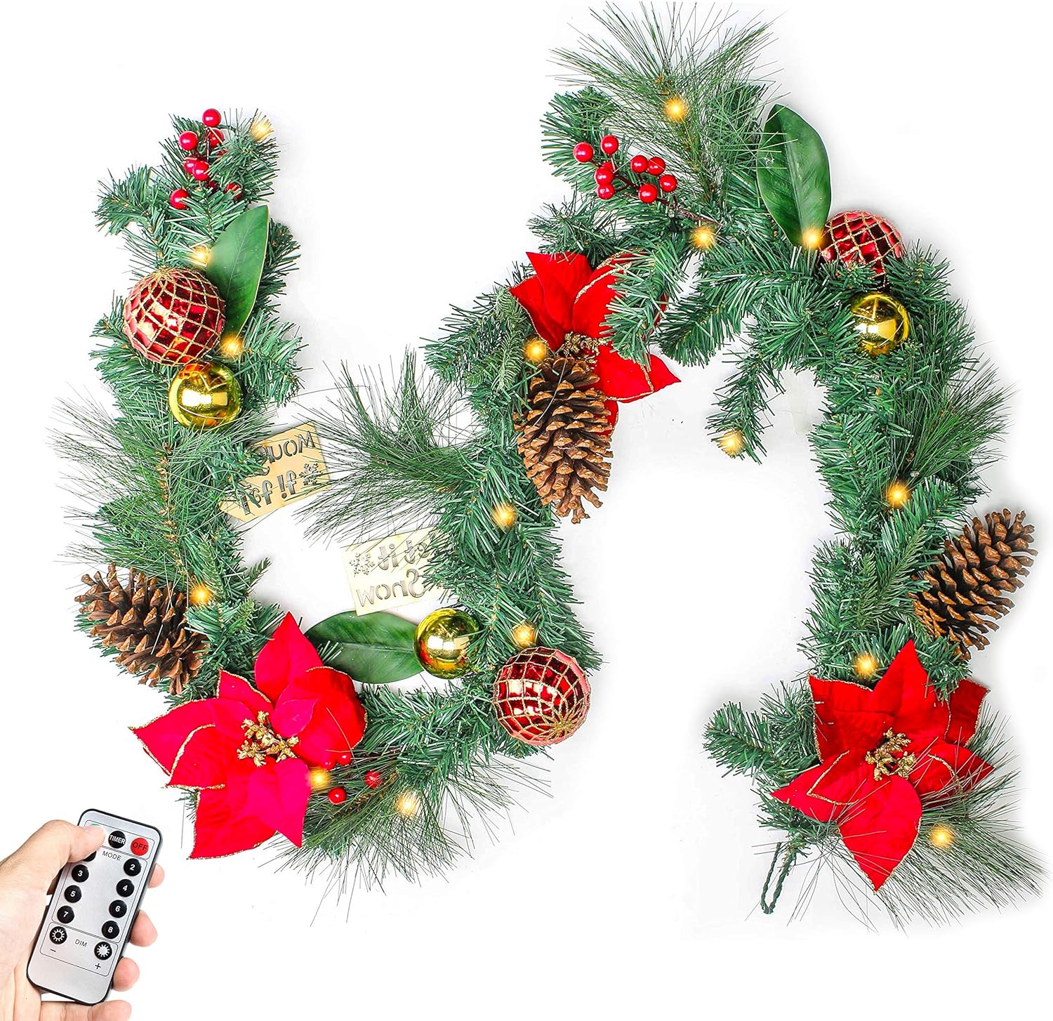 Amazon Com Costyleen 6 Feet Christmas Garland Decorations Outdoor