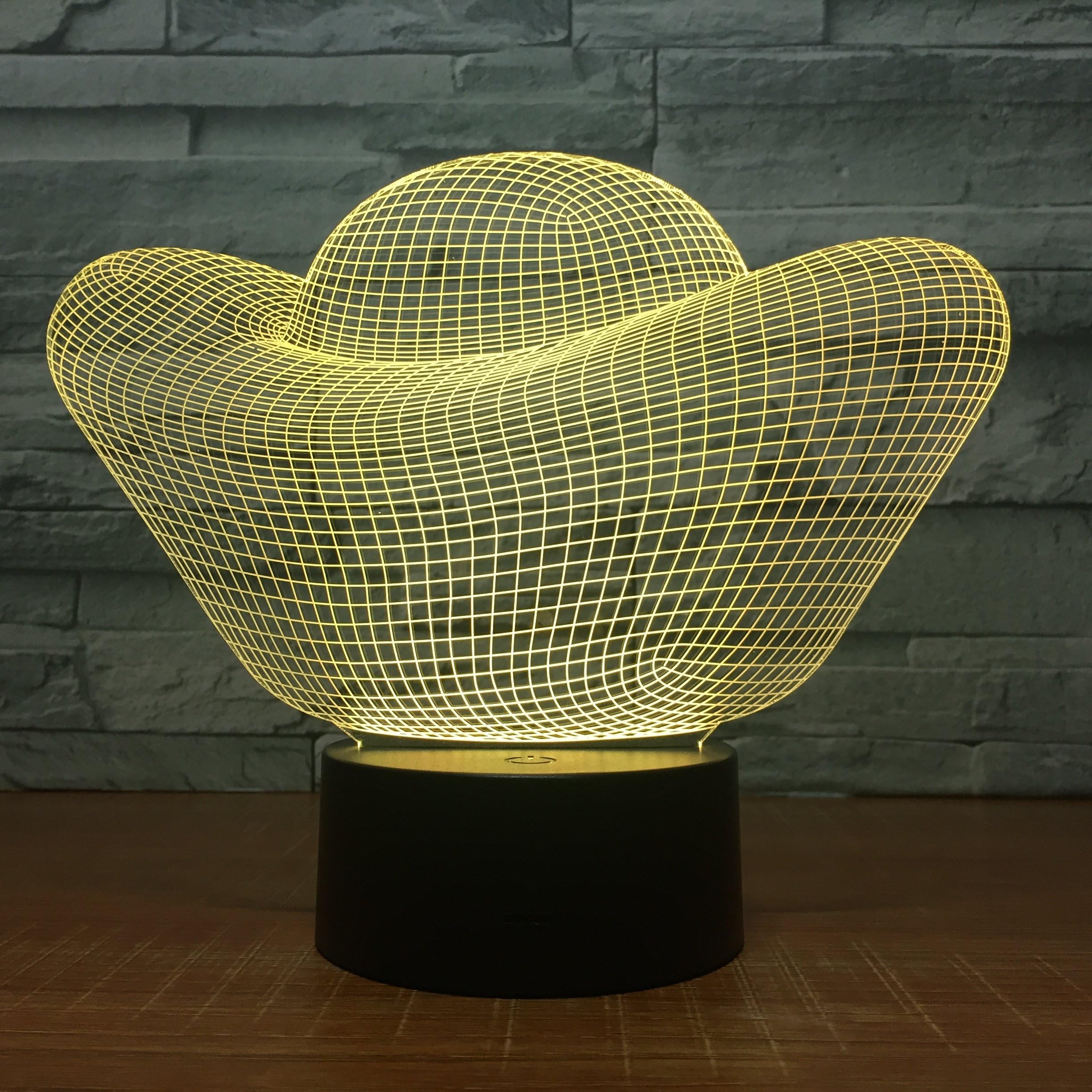 Leisurely Lazy Shoe-shaped Gold Ingot Shaped 3D Optical Illusion Lamp 7 Colors Change and 15 Keys Remote Control LED Night Light Perfect Gifts Toys