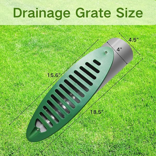 4PCS YARD DRAIN EMITTER,GREEN ANGLED DRAIN FOR SEWAGE PUMP DISCHARGE AND DOWNSPOUT END EXTENSION, DRAINAGE EMITTER COMPATIBLE WITH 4 INCH CONNECTION