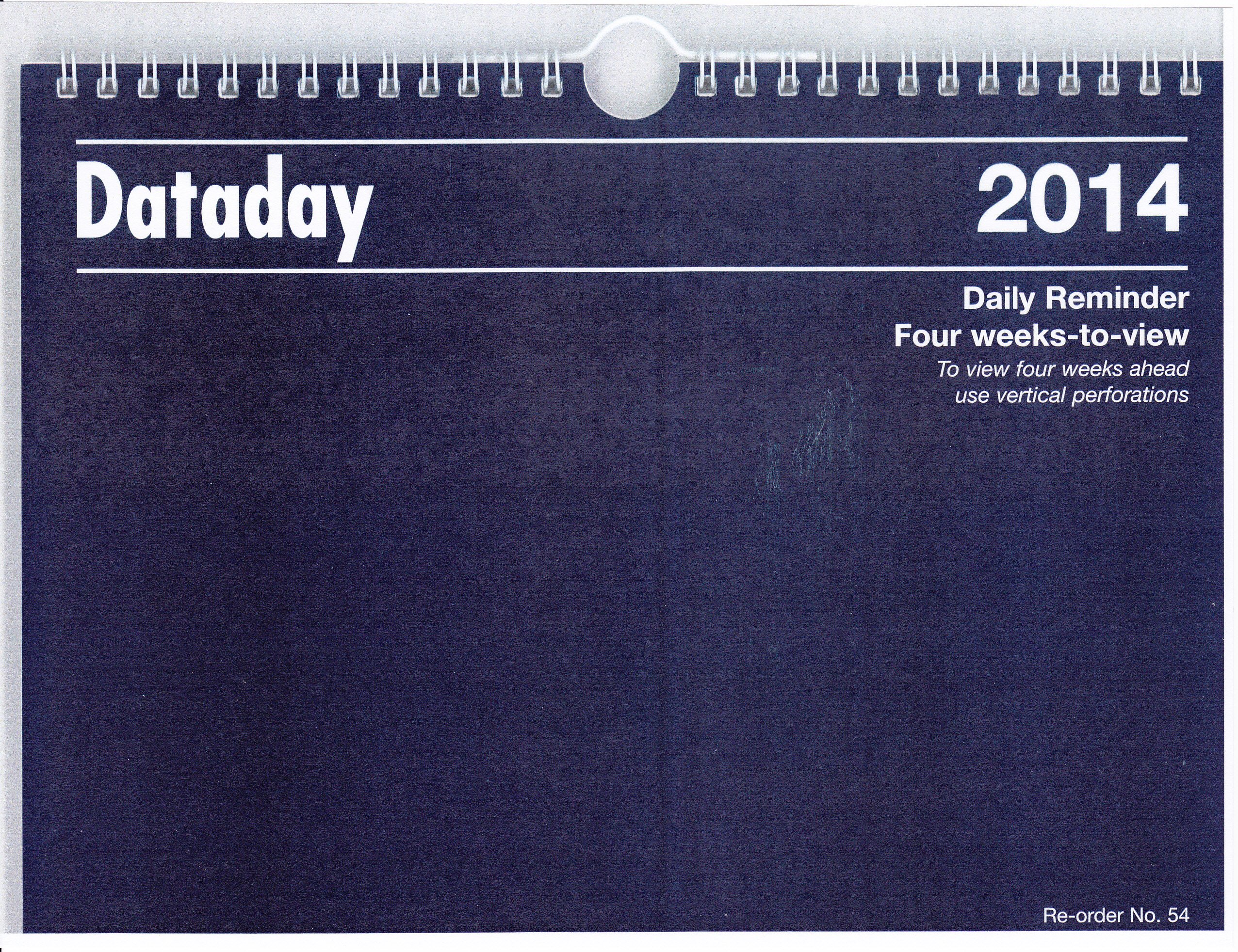 At A Glance 2016 4 Weeks to View Wall Calendar Ref 54