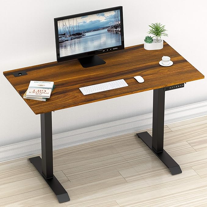 SHW Electric Height Adjustable Computer Desk, 120 x 60 cm [48 x 24