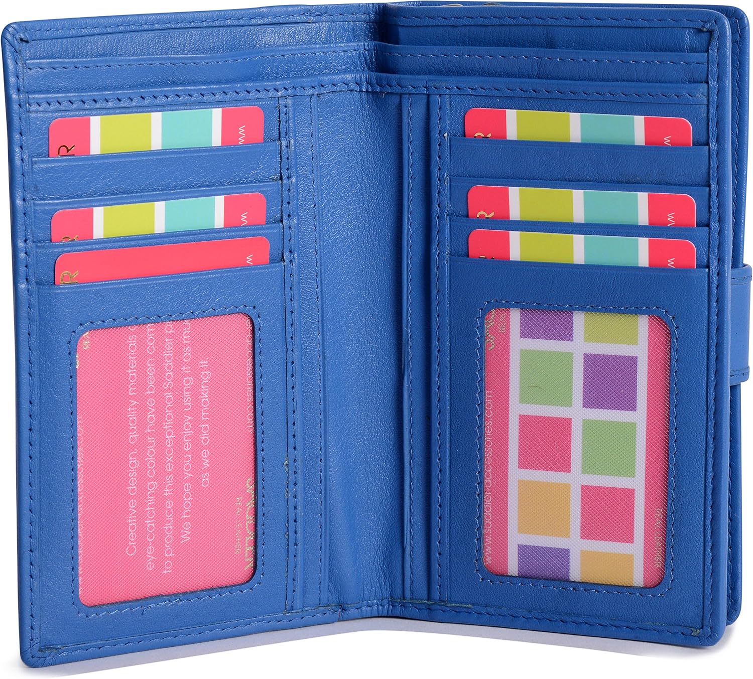 SADDLER Womens Luxurious Bifold RFID Protected Wallet Clutch Zipper Purse | Genuine Leather Ladies Designer High Capacity Credit Card Holder with Large Zipper Coin Purse | Gift Boxed - Image 4