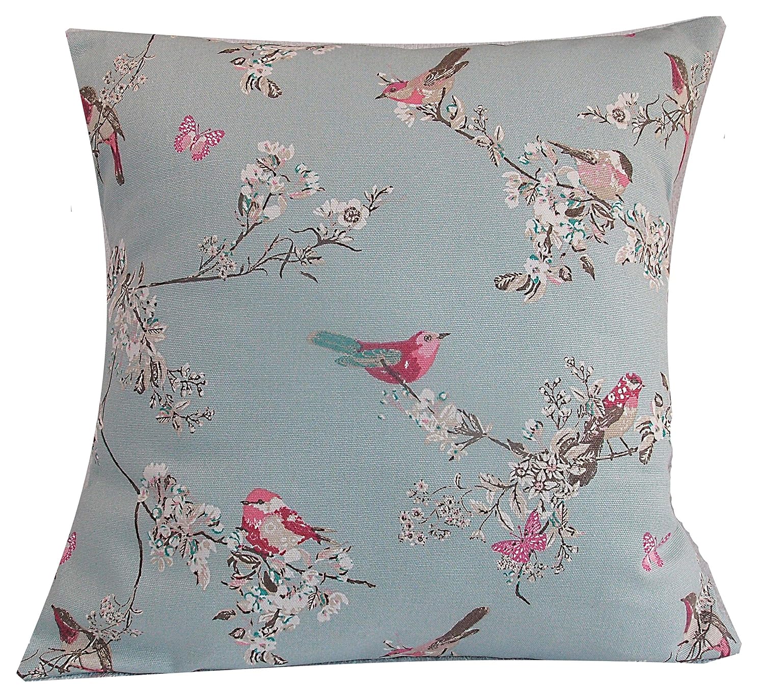 Bapa's Attic Handmade Cushion Cover Beautiful Birds Duck Egg Blue