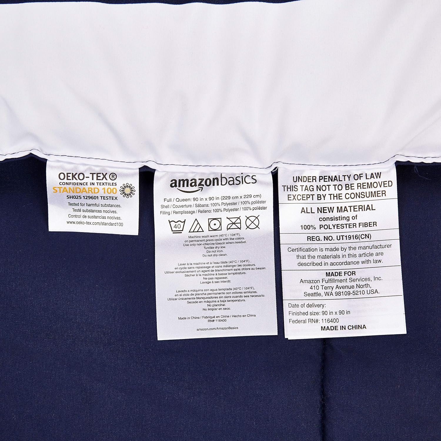 Basics Comforter Set, Twin / Twin XL, Navy Rugby Stripes, Microfiber, Ultra-Soft: Home & Kitchen