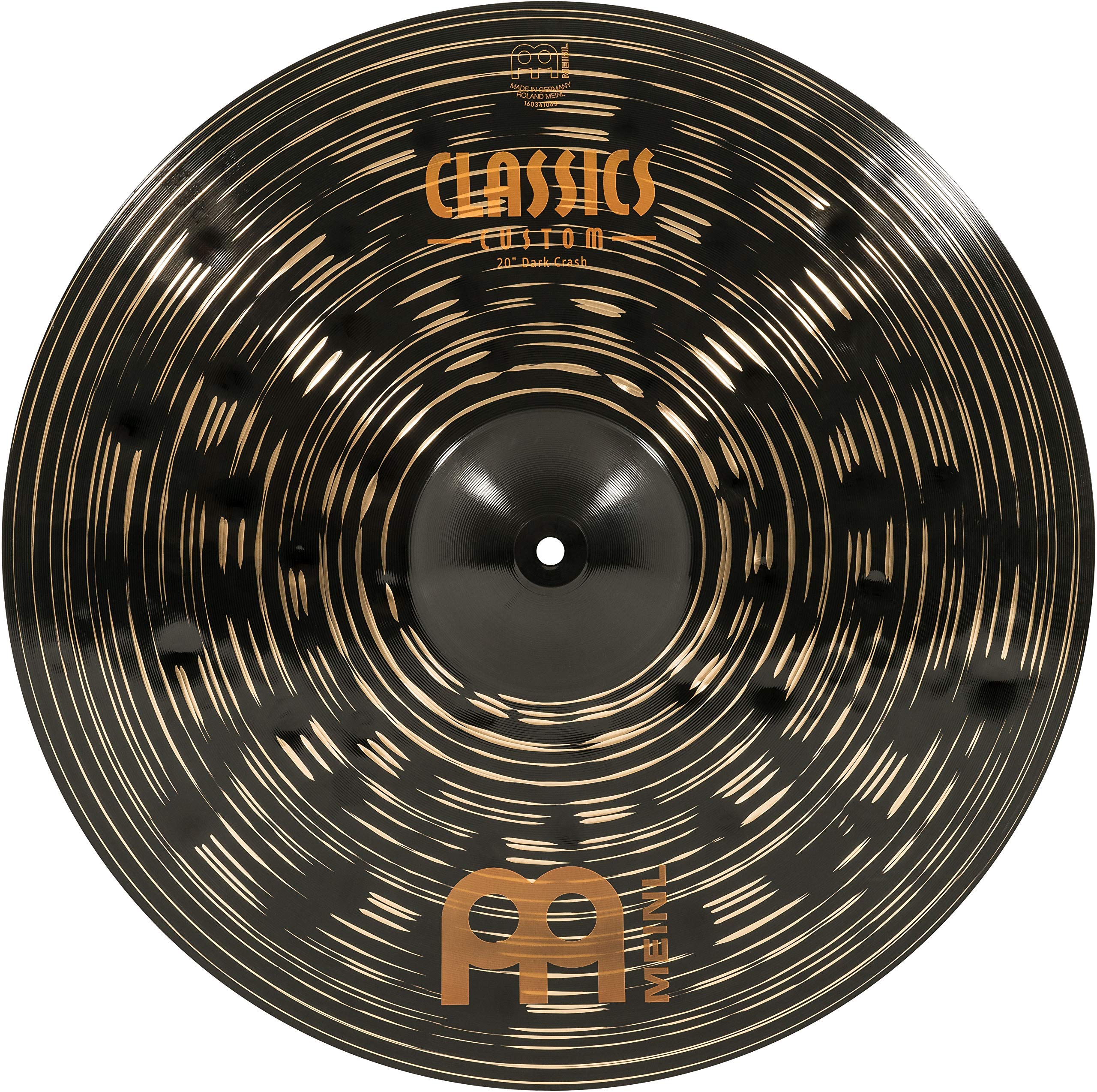 Meinl Cymbals Classics Custom Dark Crash Cymbal 20 inch (Video) for Drum Set (50,80cm) B12 Bronze, Dark Finish, Made in Germany (CC20DAC)