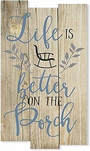 MRC Wood Products Life is Better On The Porch Rustic Wall Sign 11x18
