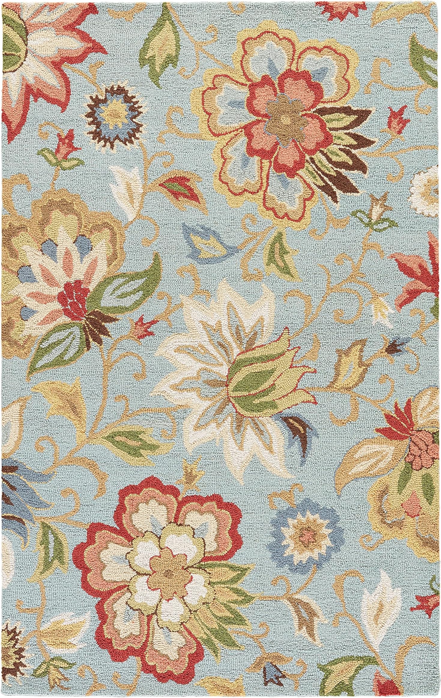 Jaipur Living Zamora Hand-Tufted Floral & Leaves Blue Area Rug (3'6" X 5'6")