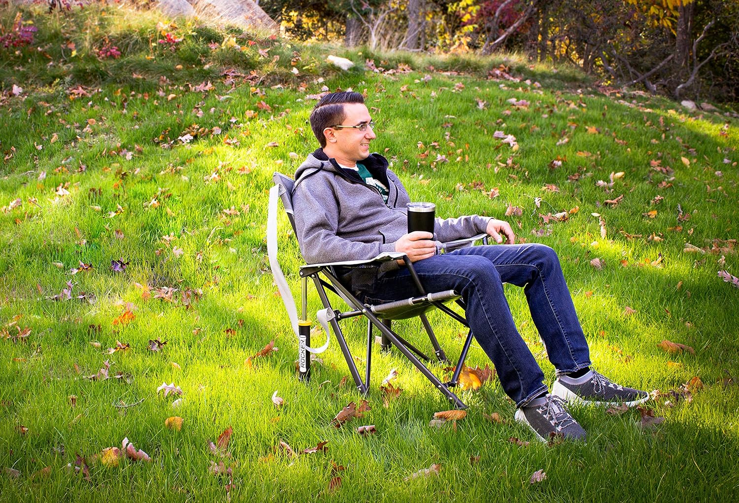 GCI KickBack Rocker Chair, Heathered Indigo: Sports & Outdoors