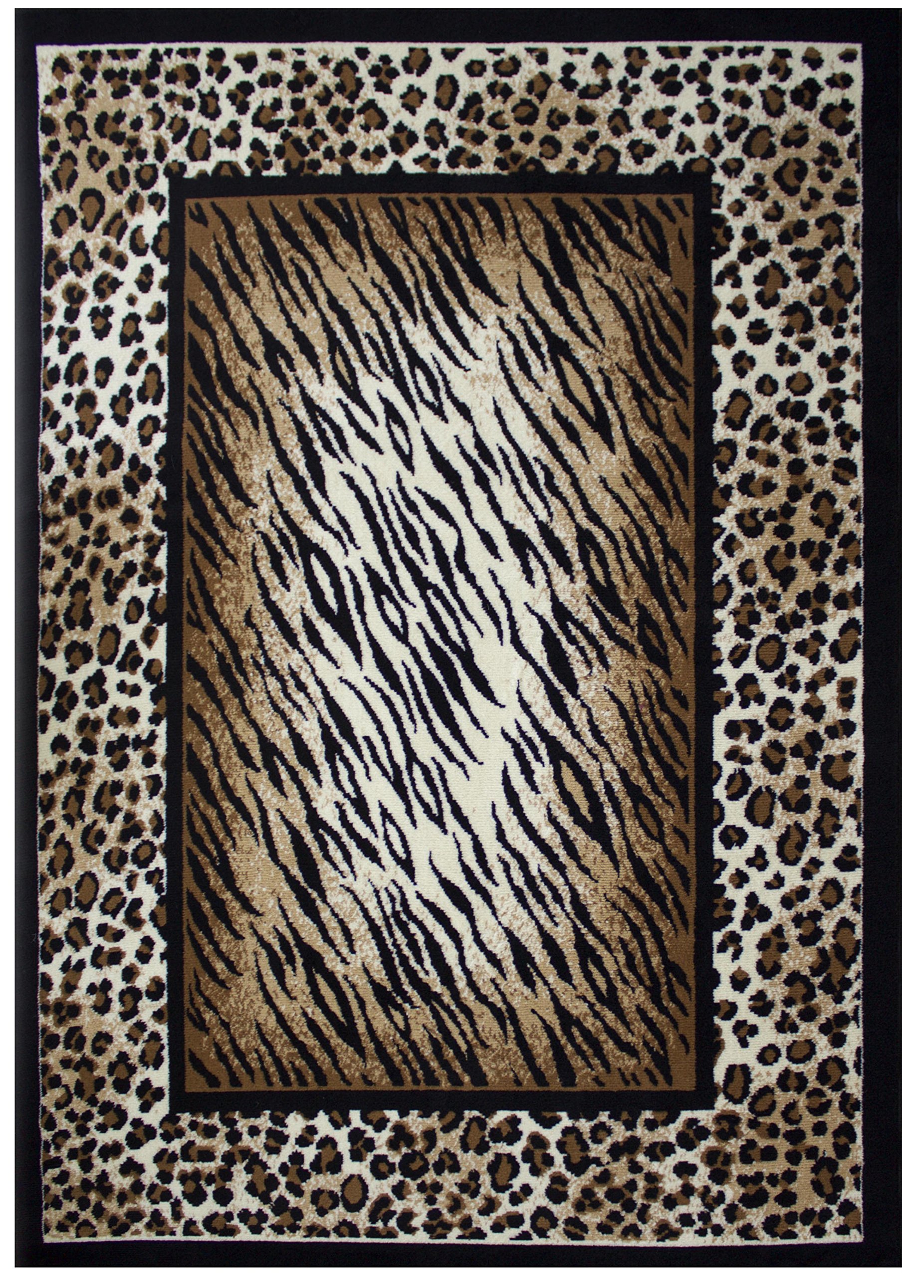 Rugs 4 Less Collection Leopard Tiger Skin Mix Animal Print Area Rug (5'X7') 635309726858 eBay