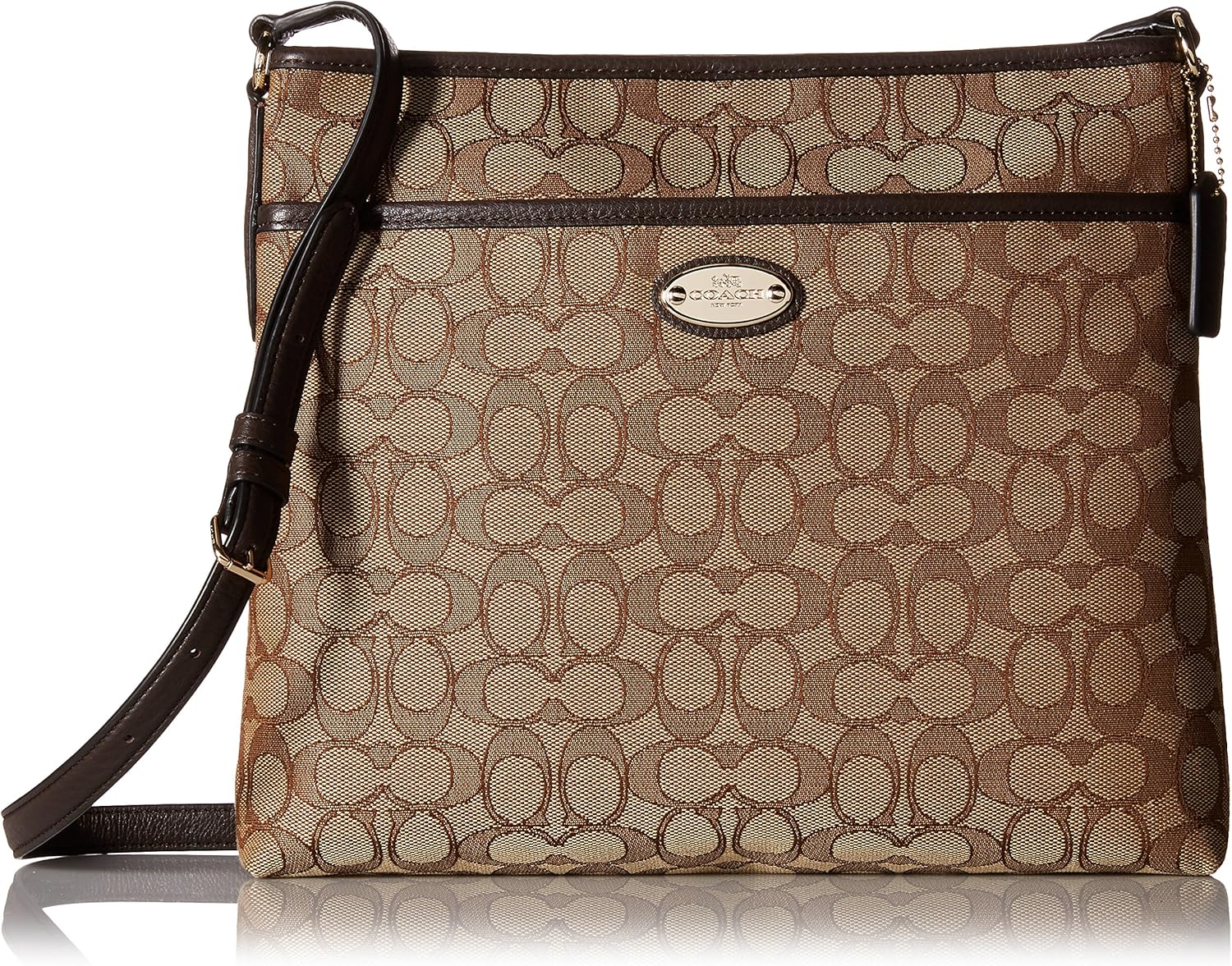 coach signature file crossbody bag