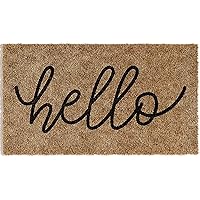 Barnyard Designs 'Hello' Doormat Welcome Mat for Outdoors, Large Front Door Entrance Mat, 30x17, Brown