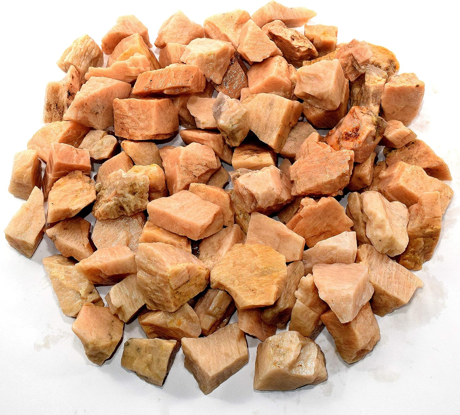 Indoor Fountains & Accessories - Natural Peach Orange Moonstone Rough Stones Feldspar Crystal Mineral Gemstone Raw Specimens for Cabbing Fron India (10PCS)