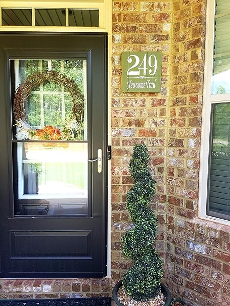 Amazon ストリートアドレスサイン ストリートネームハウス番号パレット 木製住所飾り額 ポーチ 装飾 新築祝いギフト ホームアドレス 農家 素朴 インテリア オンライン通販