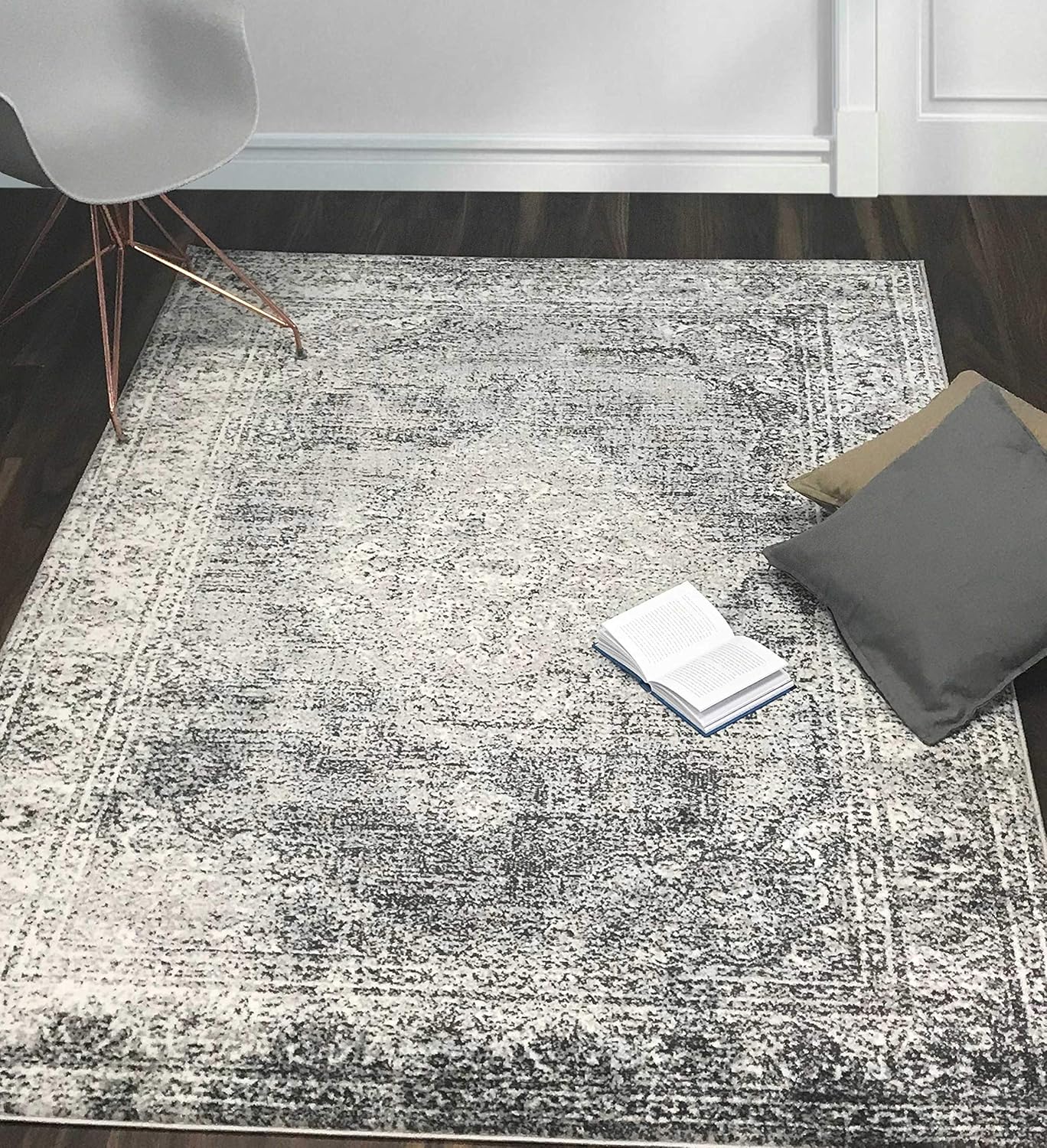 A2Z Rug Vintage Traditional Santorini Collection Grey 240x330 cm 8x11