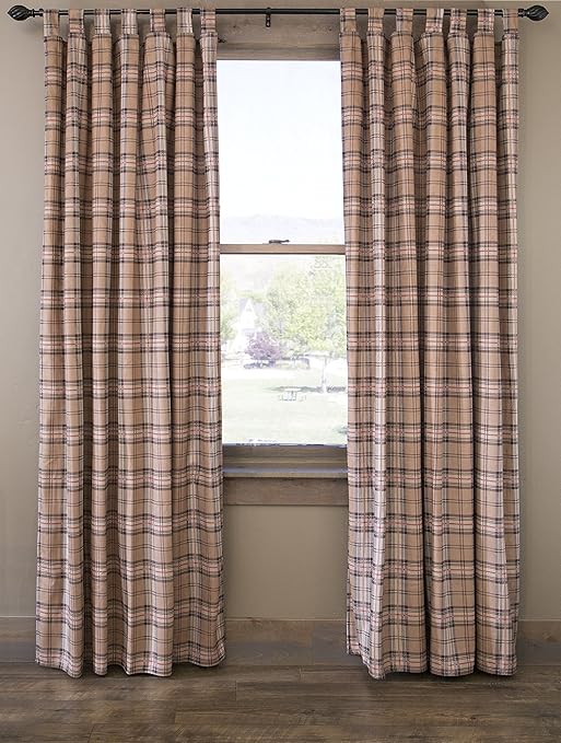 Amazon Com North End Decor Beige Tan Brown Striped Plaid Suede