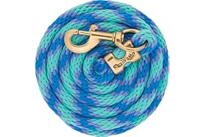 Weaver Leather Poly Lead Rope with Solid Brass 225 Snap, Coral/French Blue/Mint/Lavender, 5/8" x 10'
