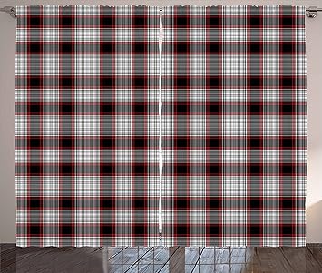 Amazon Com Lunarable Plaid Curtains Old Fashioned English