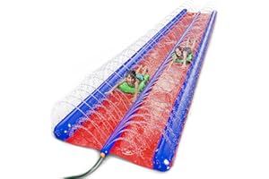 Giant Backyard Water Spraying Slip Splash and Slide, 25 Feet Slide with 2 Inflatable Sliding inflatables