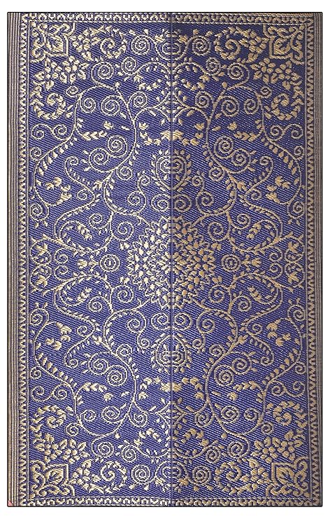 Buy Sapana Mats Murano Midnight Blue Gold Plastic Floor Mat