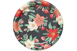 American Greetings 36-Count 7 in. Paper Dessert Plates, Winter Floral Christmas Party Supplies