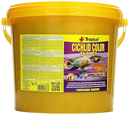 Tropical Cichlid Color Flakes - farbverstärkendes Flockenfutter mit Beta-Glucan, 1er Pack (1 x 5 l)