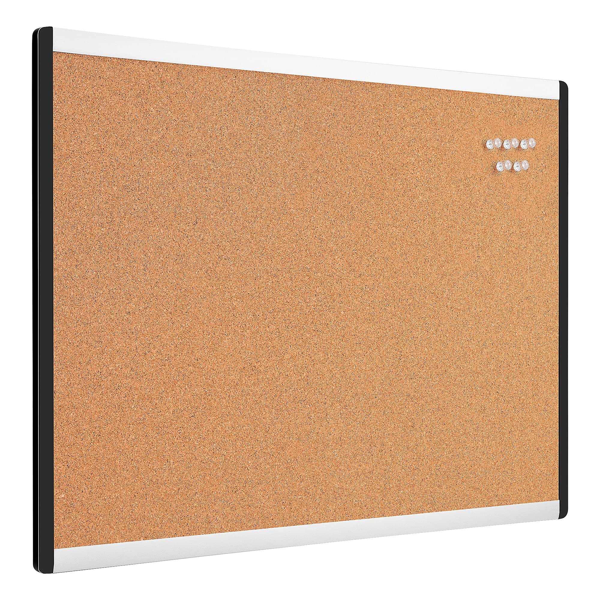 Photo 1 of Amazon Basics Cork BulletinBoard, 23" x 17", Pin Board for Office & Home with Aluminum/Plastic Frame, 1 Pack
