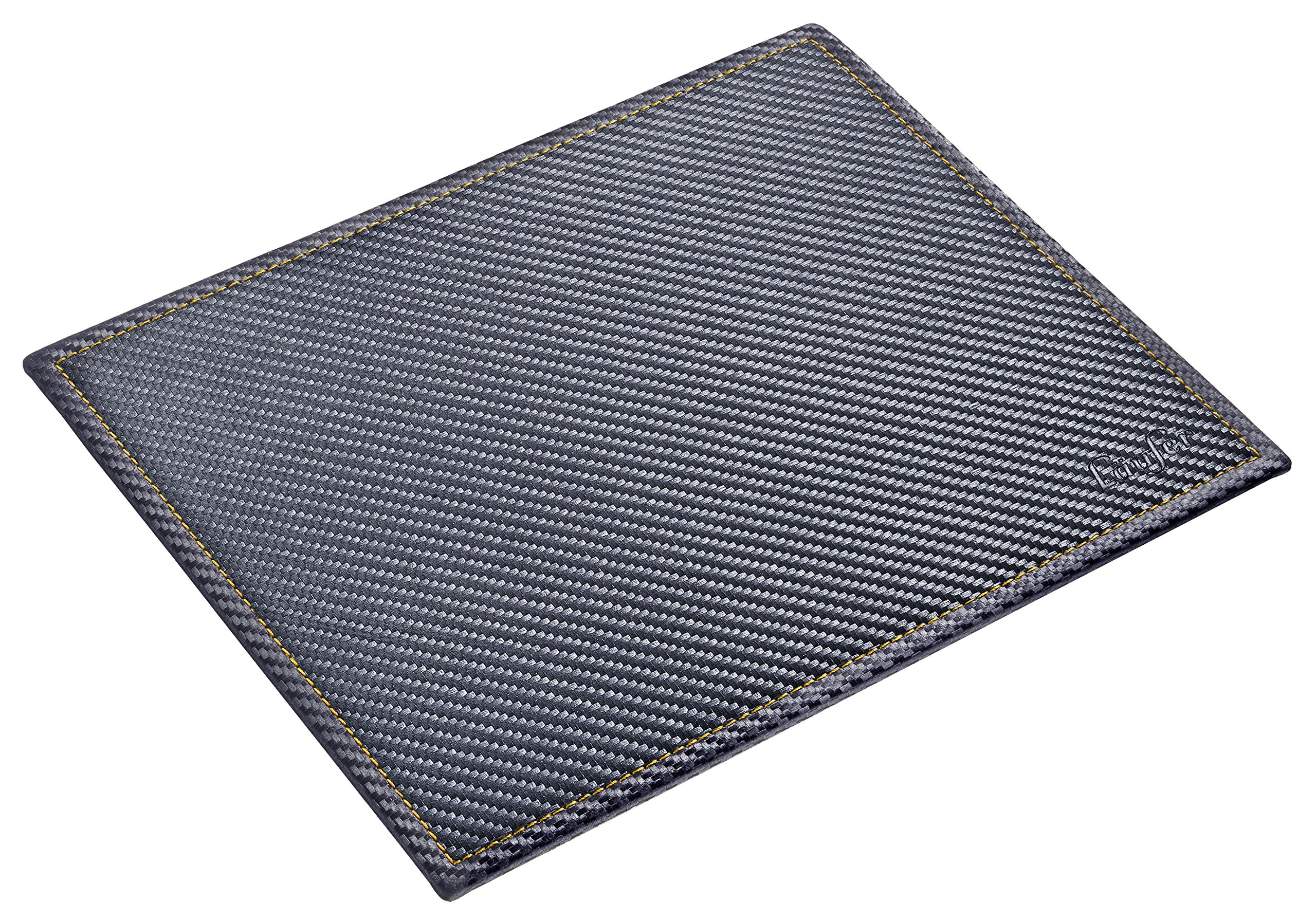 Runner 37059 Ambiente Concerto Concerto Mouse Pad, Genuine Leather, Colour: Carbon Leather Black Stitching Silver