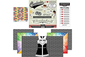Scrapbook Customs Go Big Cheerleading Themed Paper and Stickers Scrapbook Kit, 12 inch by 12 inch