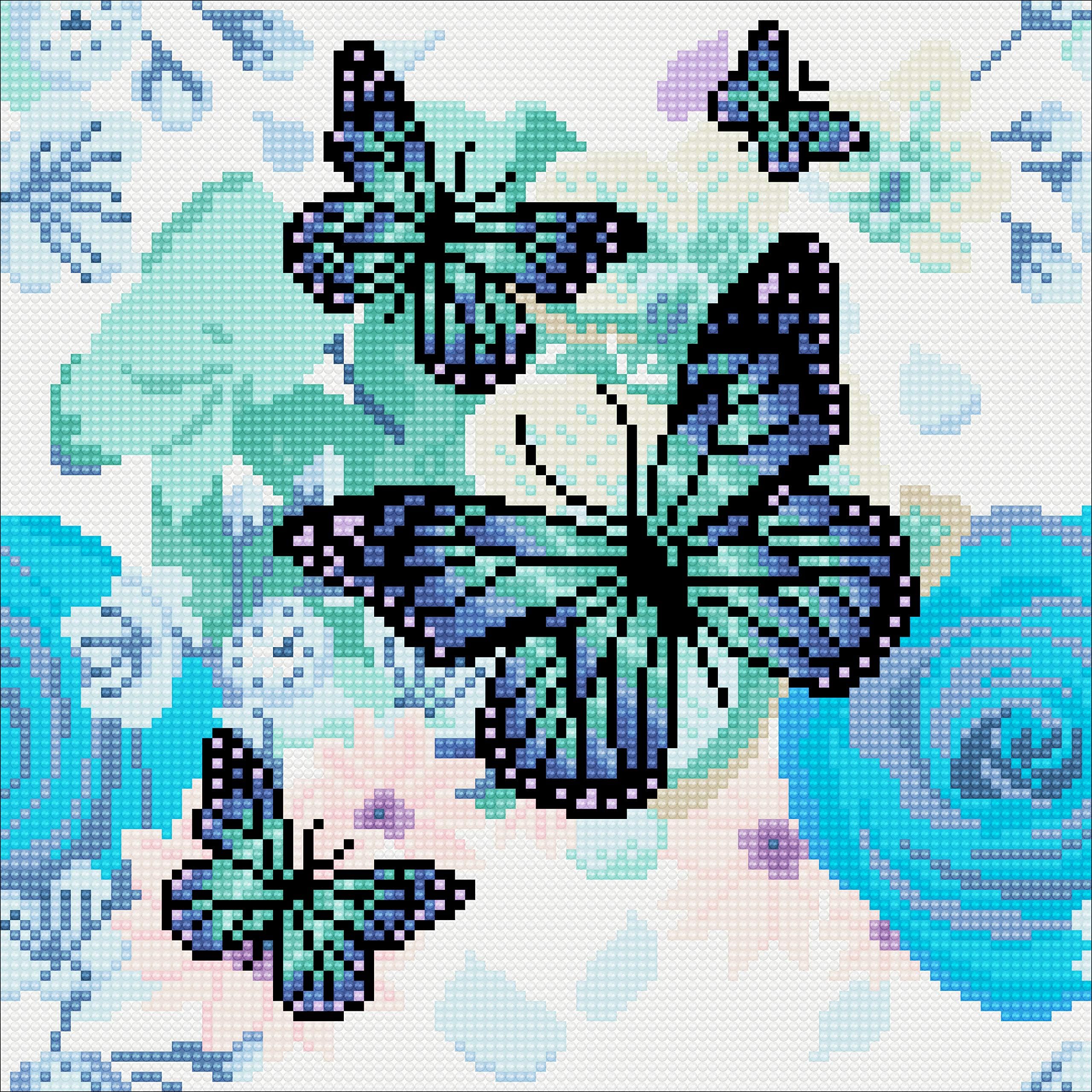 CRYSTAL ART Orchids & Butterflies 30x30cm Framed Kit