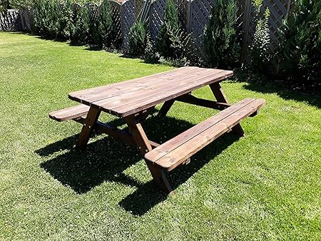 Amazon De Naturholz Shop Picknicktisch Bierbank 200 Cm Picknickbank Bank Tisch Palisnader Top