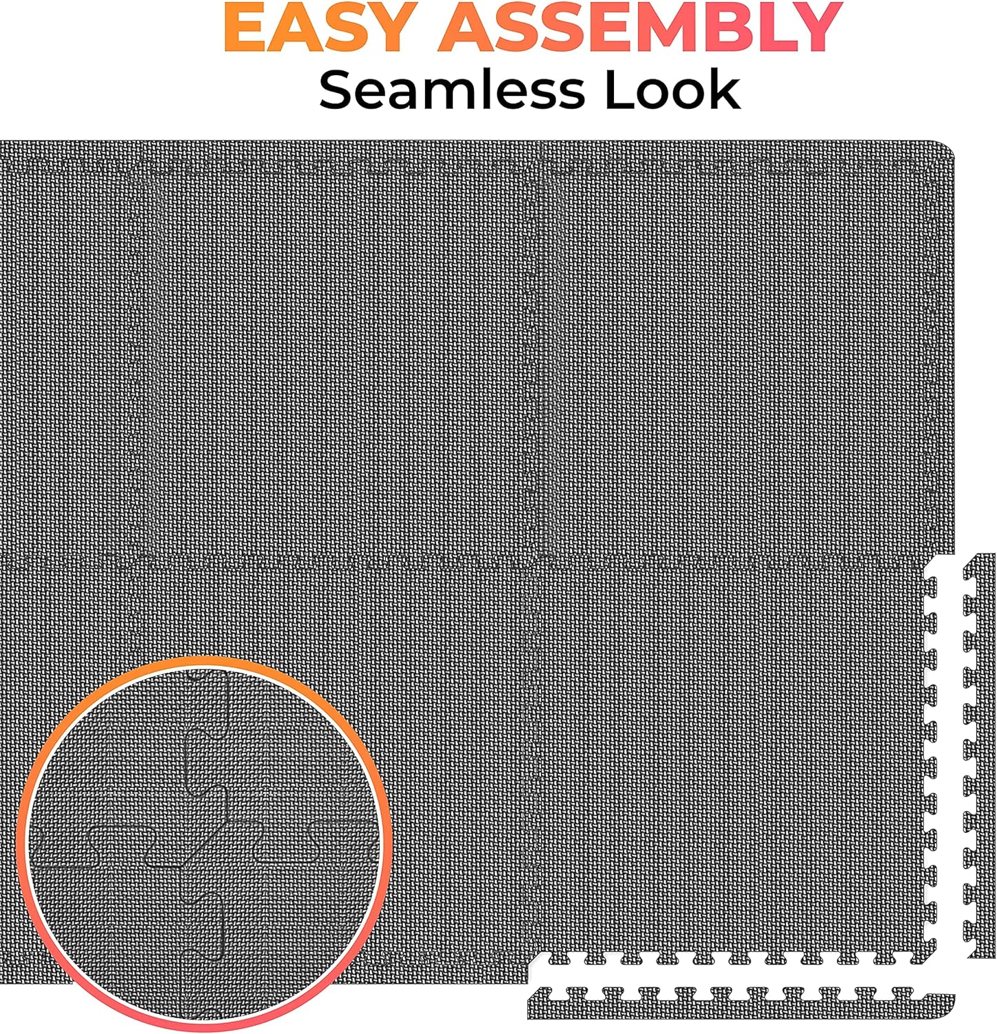 WEISBRANDT Puzzle Exercise Workout Mat, EVA Foam Interlocking Tiles, for Gym, MMA, Home, Workshops, Basement, Fitness Room, Outdoor Areas, 3/4" Black: Sports & Outdoors