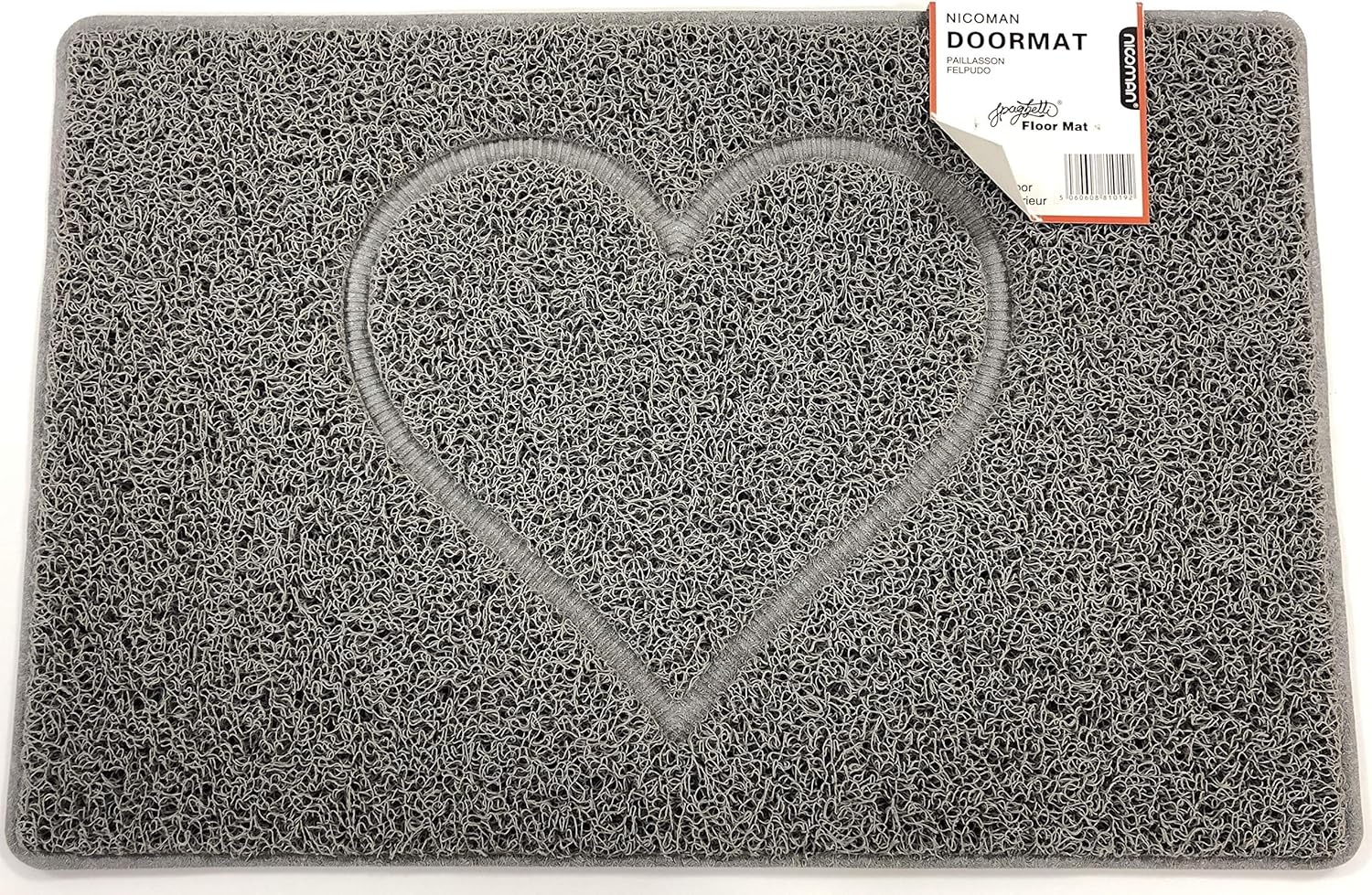 Nicoman Heart Shape Embossed Entrance Door Mat Non Slip Dirt Trapper PVC Spaghetti Mat with Rubber Base - Image 3
