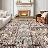 YARNSCAPE Vintage 8' x 10' Washable Area Rug - Stylish Indoor Rug for Living, Dining or Bedroom - Lightweight Carpet with Non