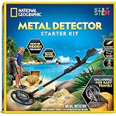 National Geographic Starter Metal Detector Kit for Kids Ages 8-12 | 7.4-Inch Waterproof Coil, Adjustable Design, Trowel Included, Lightweight Detector, Beach Treasure Hunting, Birthday Gift