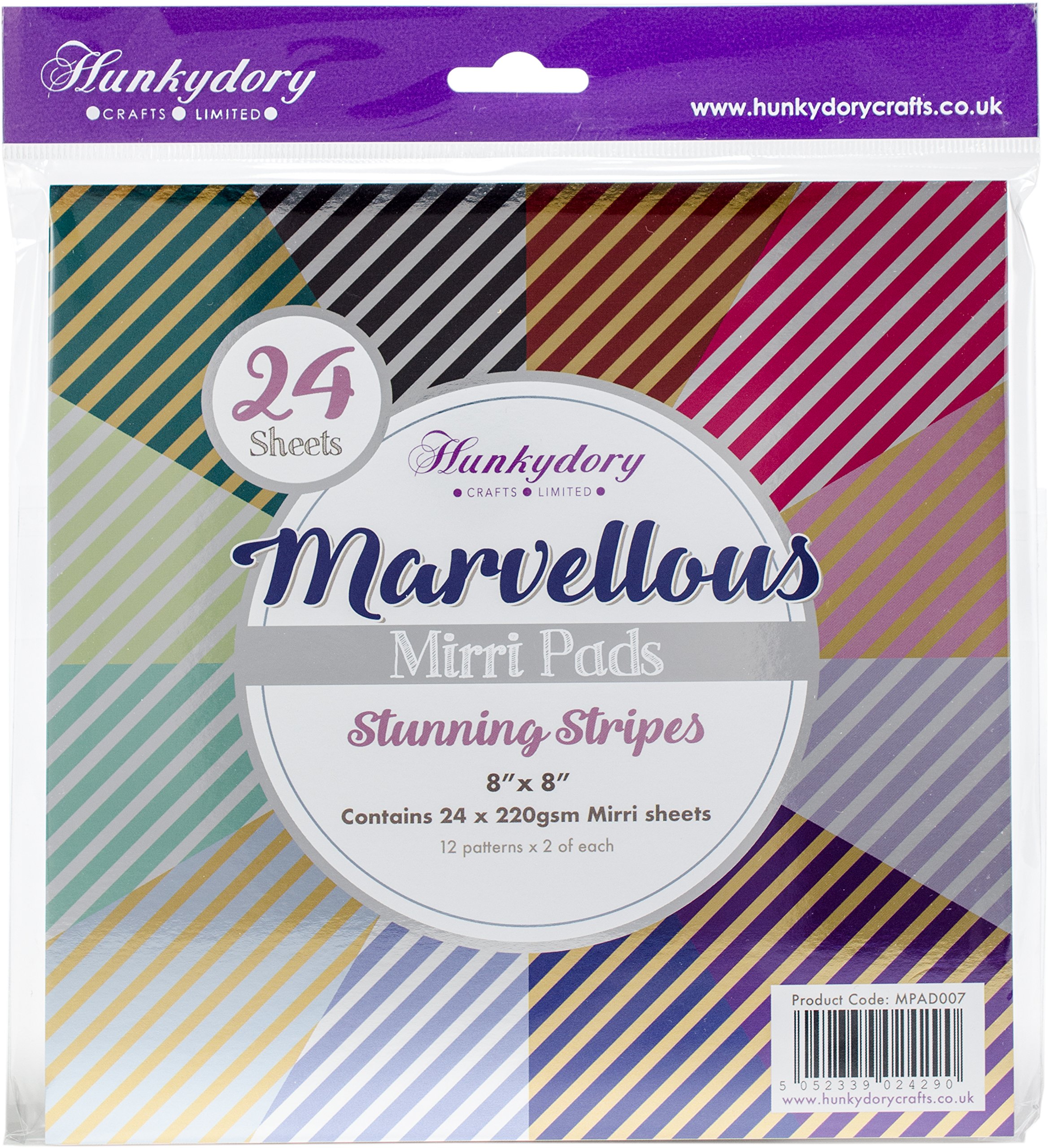 Hunkydory Stunning Stripes 8x8" Marvellous Mirri Pad
