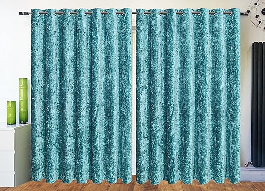 Curtains Eyelet Ring Top Crushed Velvet Fully Lined Designer