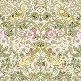 Guvana Peel and Stick Wallpaper William Morris Vintage Wallpaper | 17.3x78.7in Strawberry/Bird/Floral Contact Paper Botanical Removable Self Adhesive Wall Paper for Bathroom Bedroom Kitchen