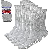 Debra Weitzner 6Pk Non-Binding Loose Fit Sock - Non-Slip Diabetic Socks for Men and Women - Crew, Ankle