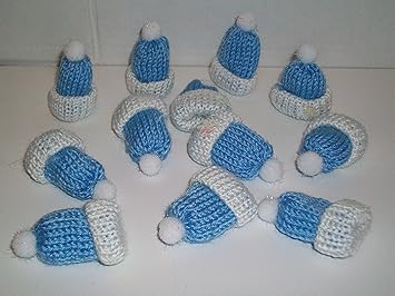 Amazon Com Baby Knitted Crochet Beanie Baby Shower Decoration