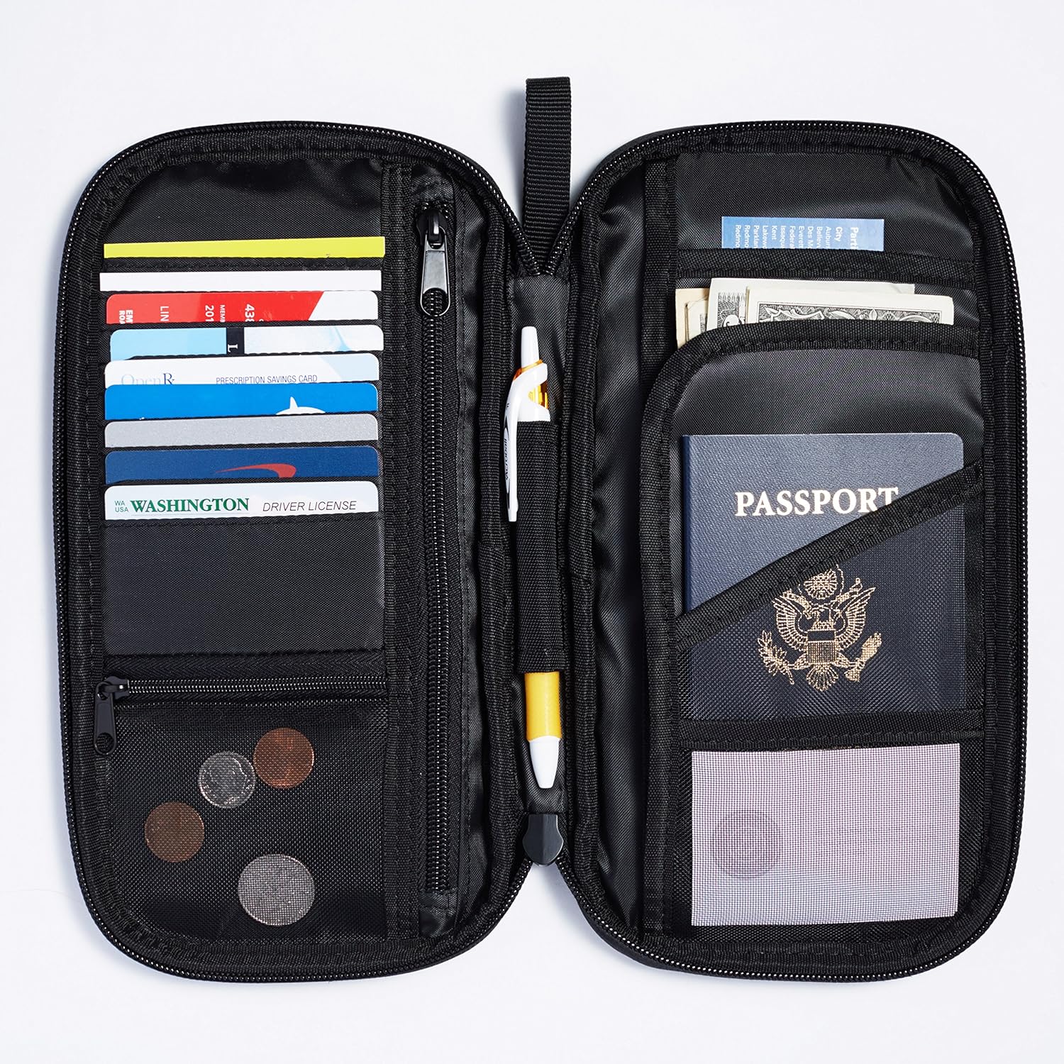  | Basics RFID Travel Passport Wallet Organizer - 10 x 5 Inches, Black | Passport Wallets