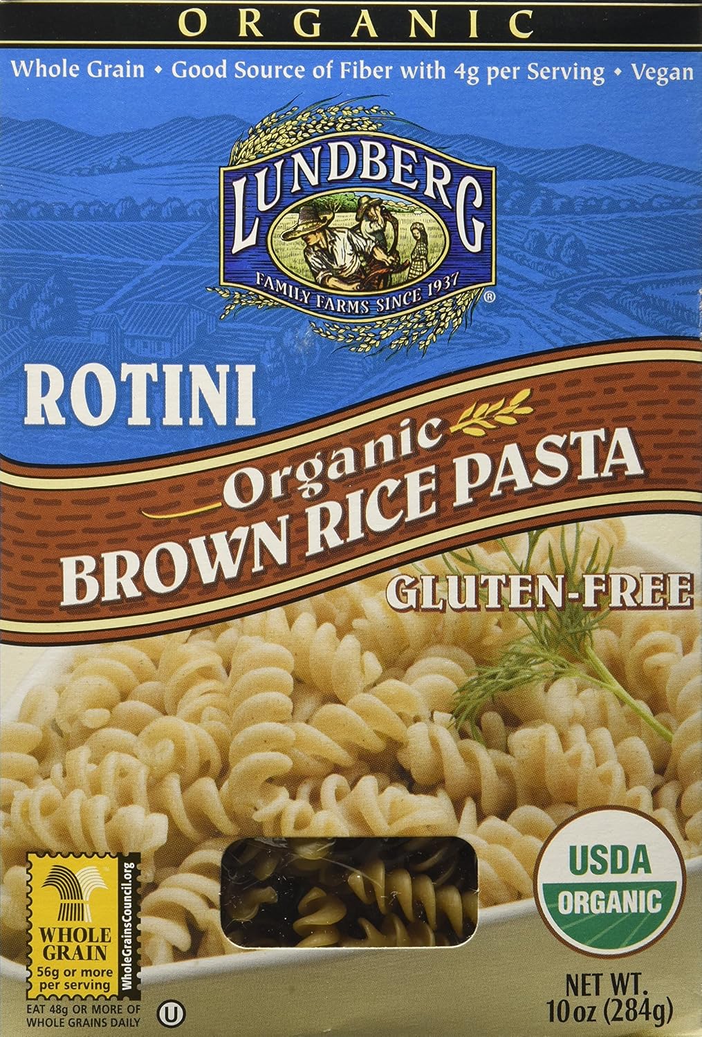 Lundberg Family farms pasta brown Rice rotnin org gf 10oz (073416006300)