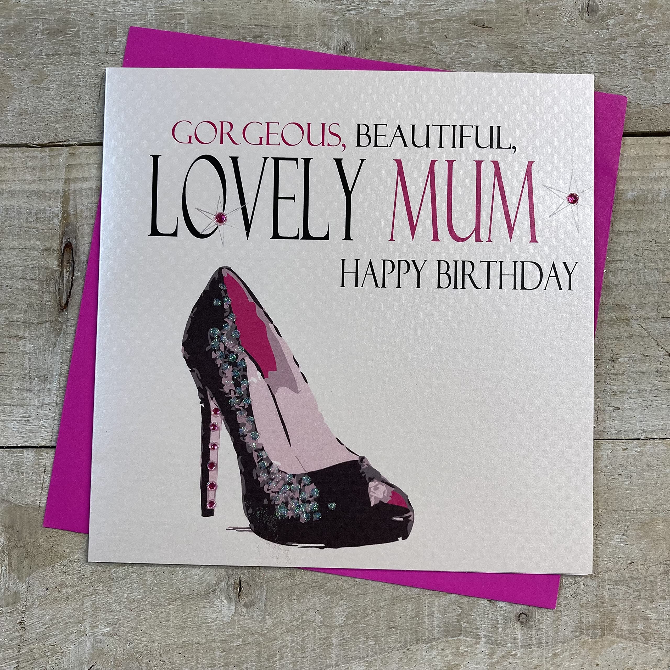 WHITE COTTON CARDS Gorgeous, Beautiful, Lovely Mum Happy, Handmade Birthday Card, Code N63-M