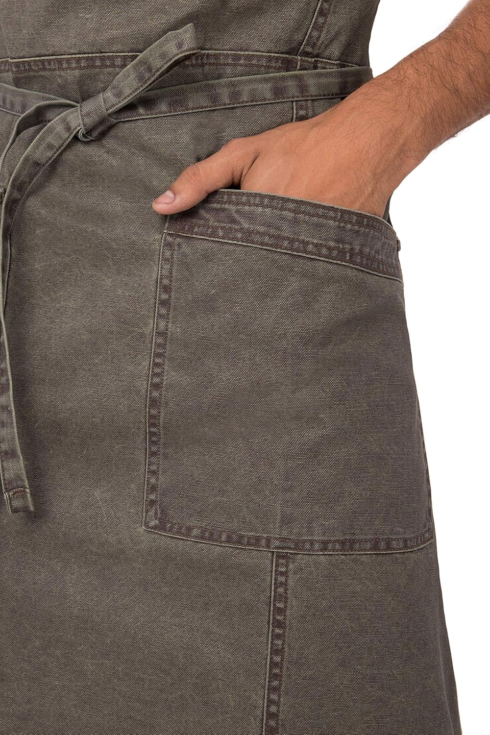 Chef Works unisex adult Denver Cross-back Bib Work Utility Apron, Olive Wood, One Size US: Clothing