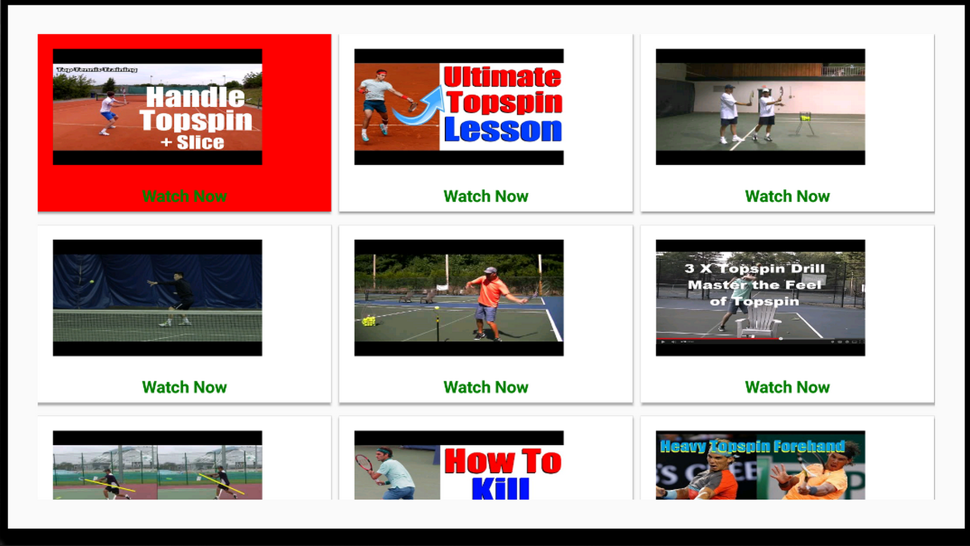 Tennis Trainer HD Videos
