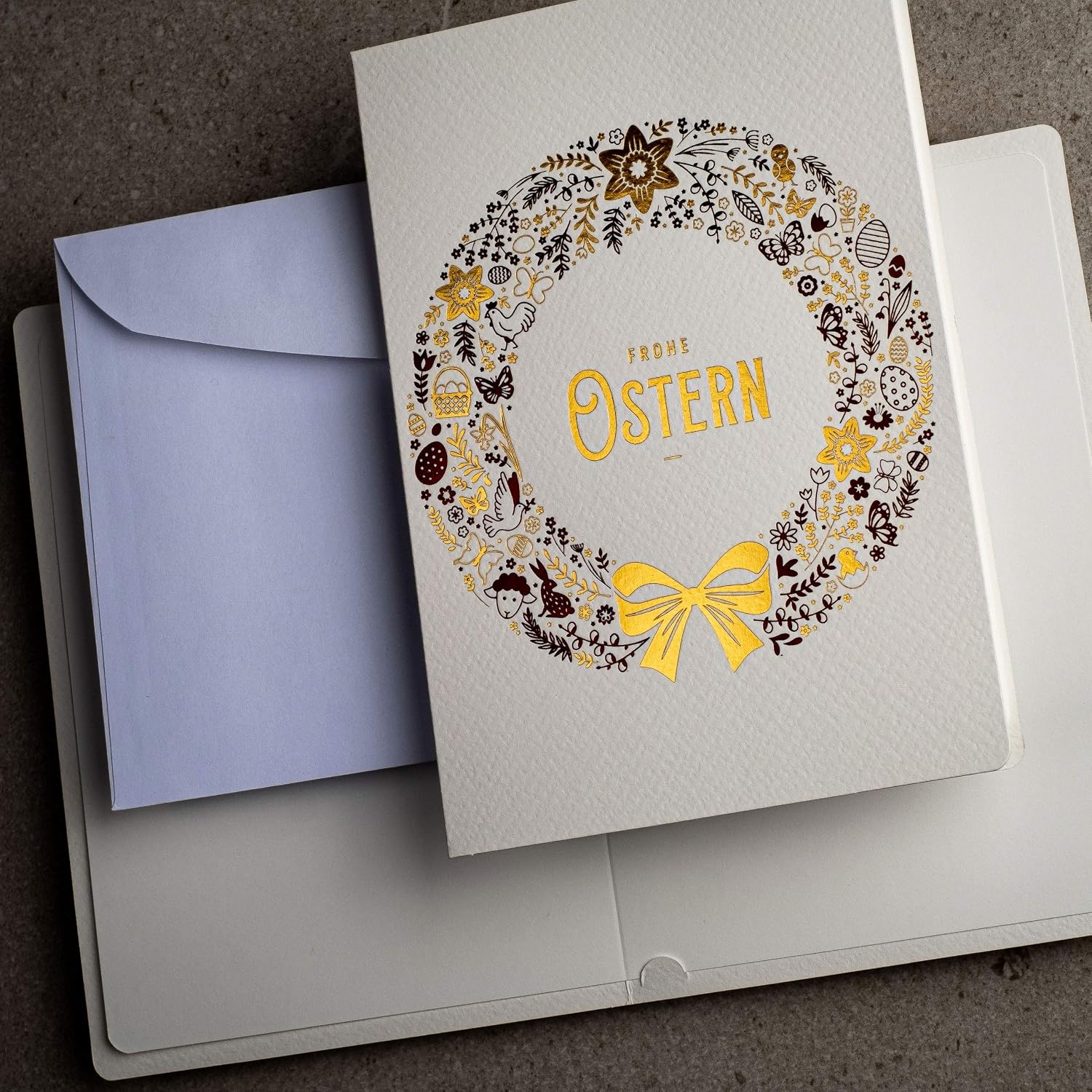 ART NUVO Exclusive Easter cards, set of 10 manufactory cards in light beige 120 x 170 mm - Image 5