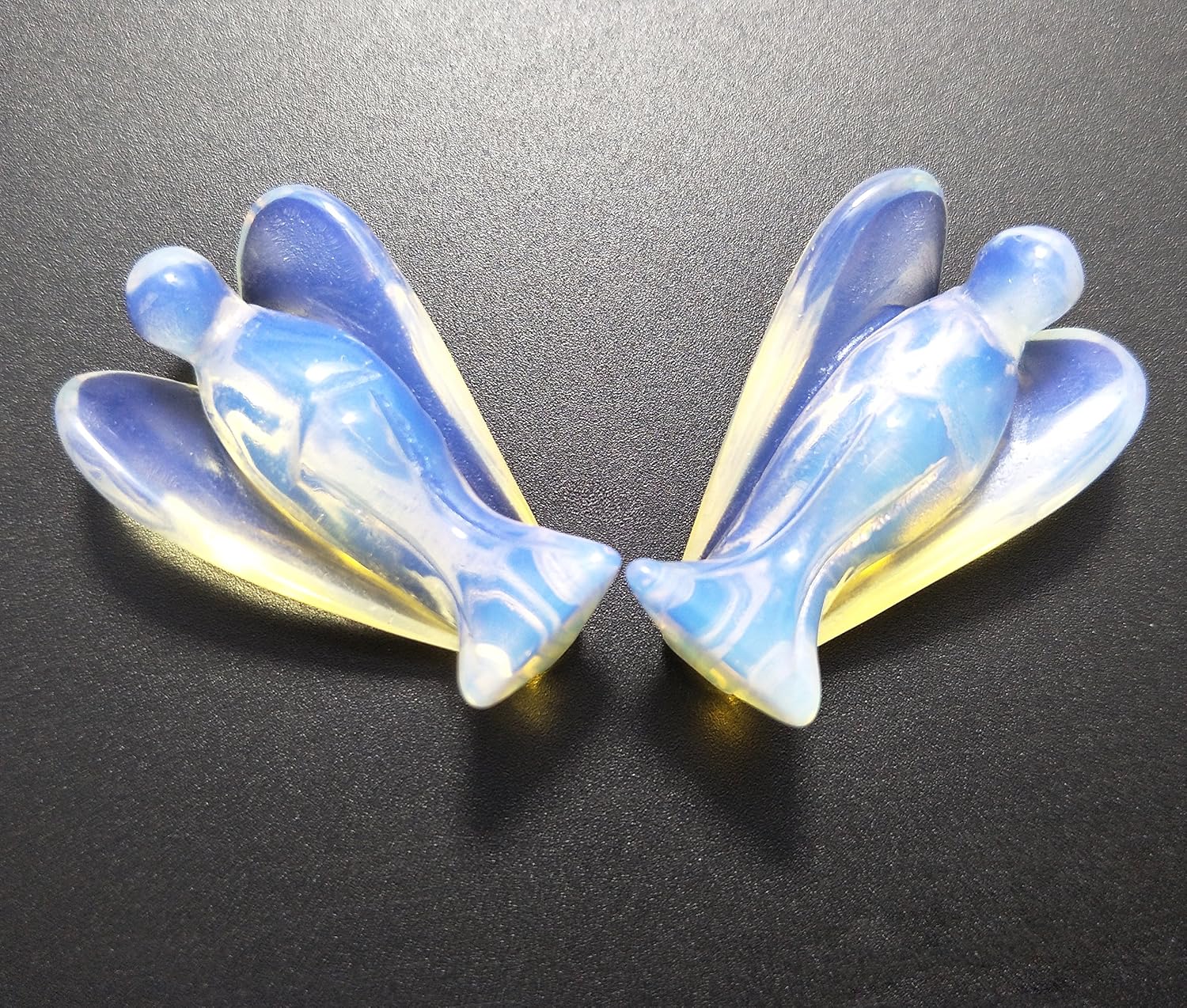 Mina Heal Set of 2 Guardian Angels Made Opalite Crystal, Pocket Size, Free Standing, Purple - Image 3