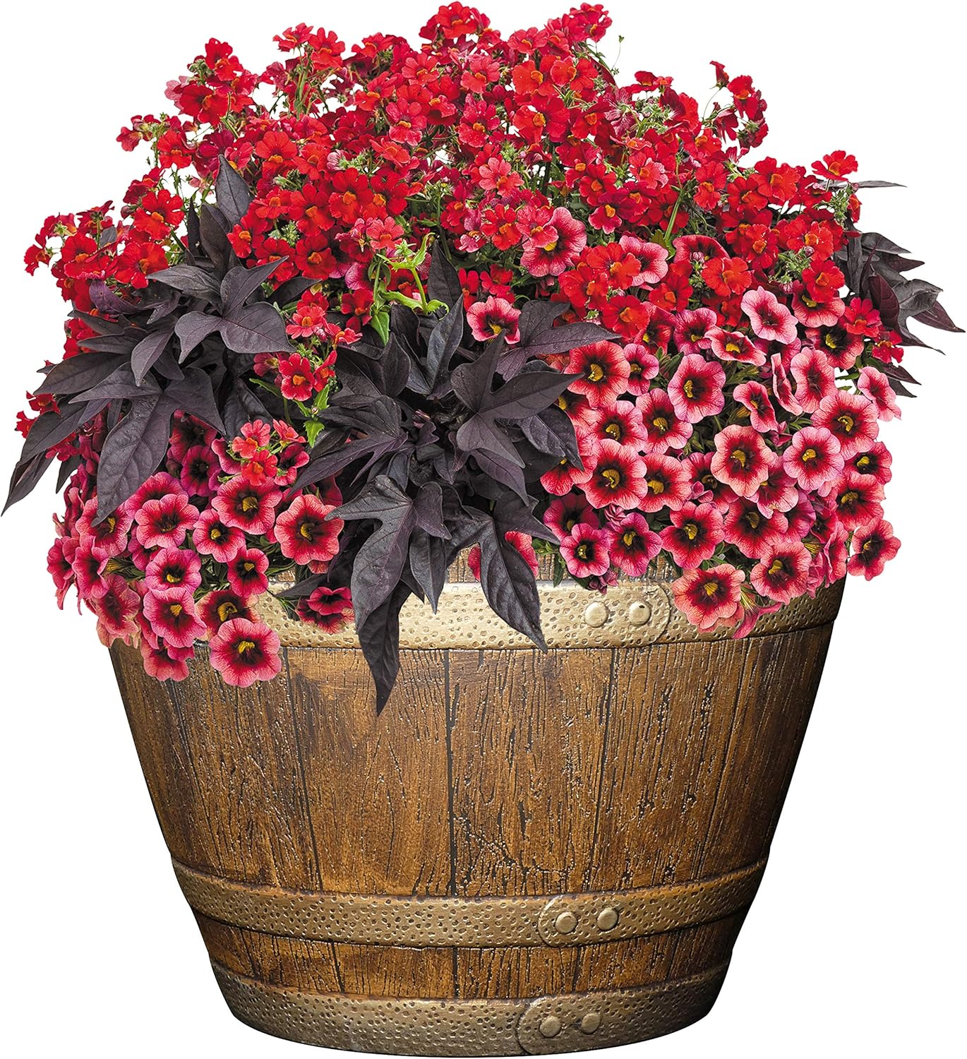 Classic Home and Garden 72 Whiskey Barrel, 15", Distressed Oak : Garden & Outdoor