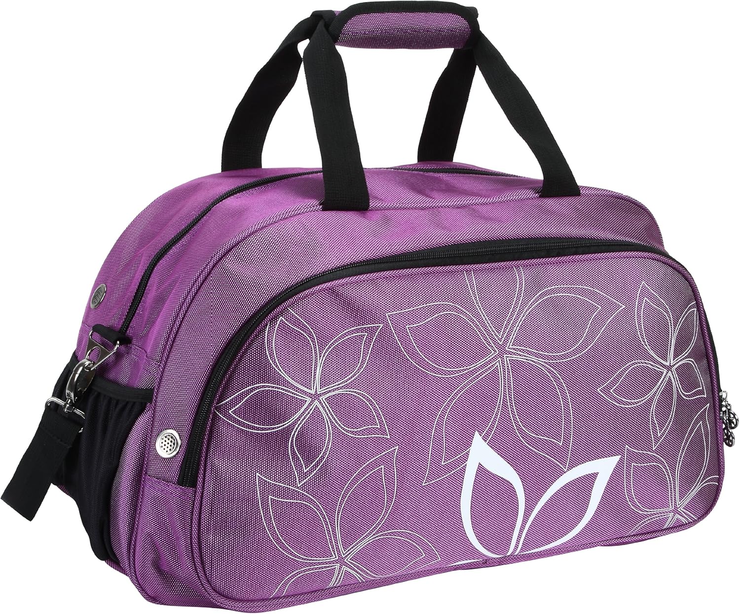 20" Fashionable Flowers Pattern Purple Sports Gym Tote Bag
