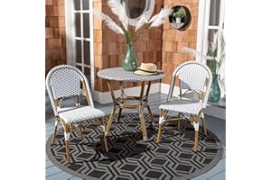 Safavieh Home Collection Hooper Indoor-Outdoor Stacking Side Chairs | Grey & White | Set of 2